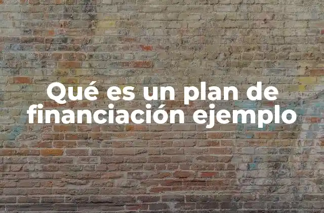 Qué es un Plan de Financiación Ejemplo