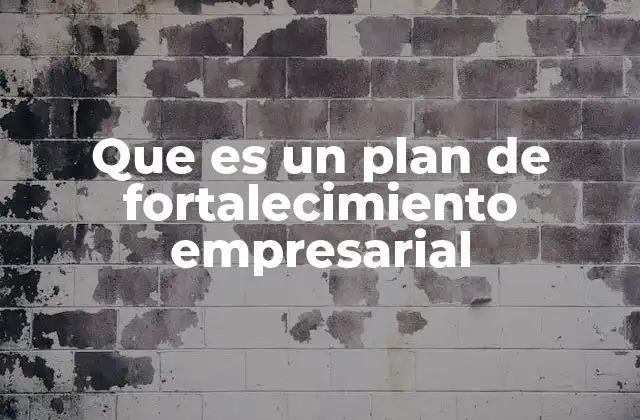 Que es un Plan de Fortalecimiento Empresarial