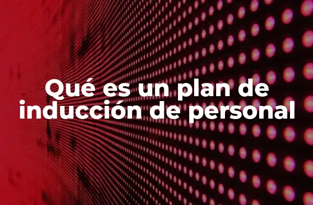 Qué es un Plan de Inducción de Personal