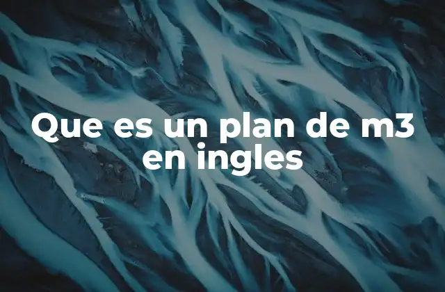 Que es un Plan de M3 en Ingles