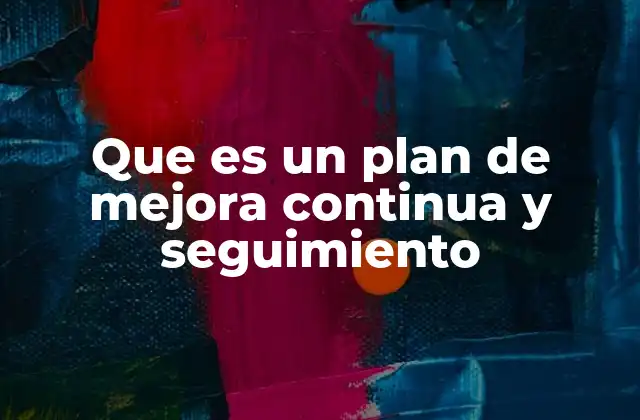 Que es un Plan de Mejora Continua y Seguimiento