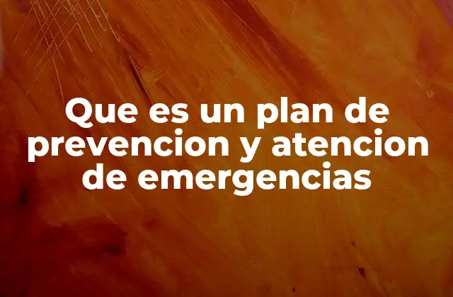 Cómo se estructura un plan de prevención y atención de emergencias