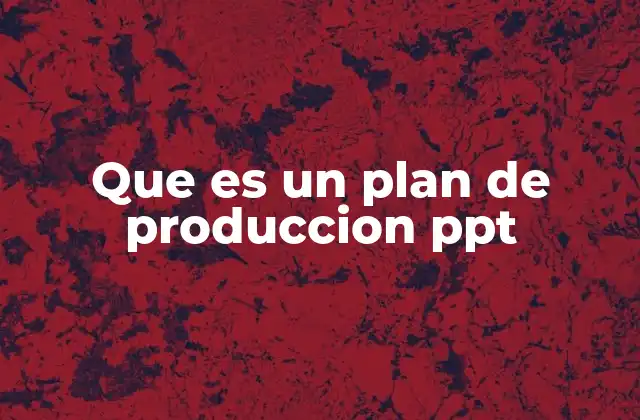 Que es un Plan de Produccion Ppt