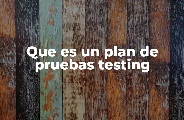 Que es un Plan de Pruebas Testing
