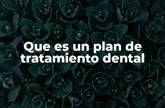 Que es un Plan de Tratamiento Dental