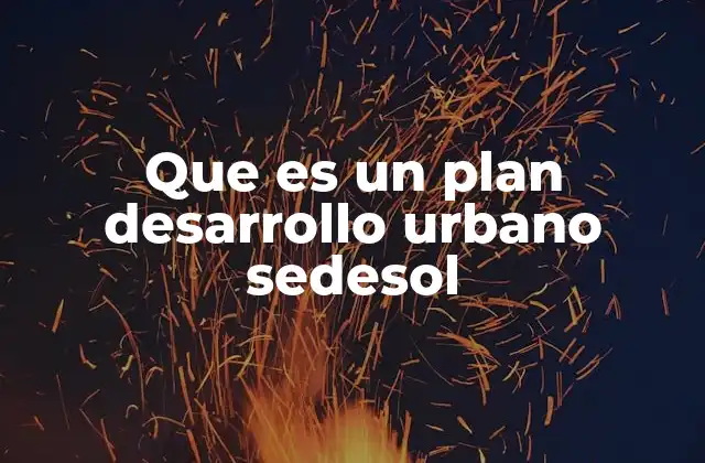Que es un Plan Desarrollo Urbano Sedesol