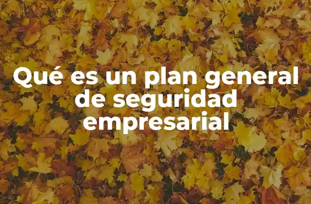 Qué es un Plan General de Seguridad Empresarial