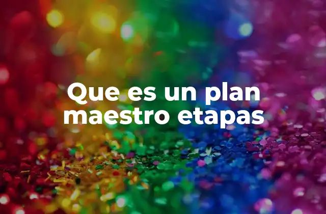 Que es un Plan Maestro Etapas