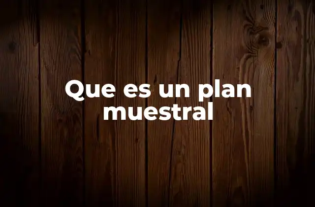 Que es un Plan Muestral
