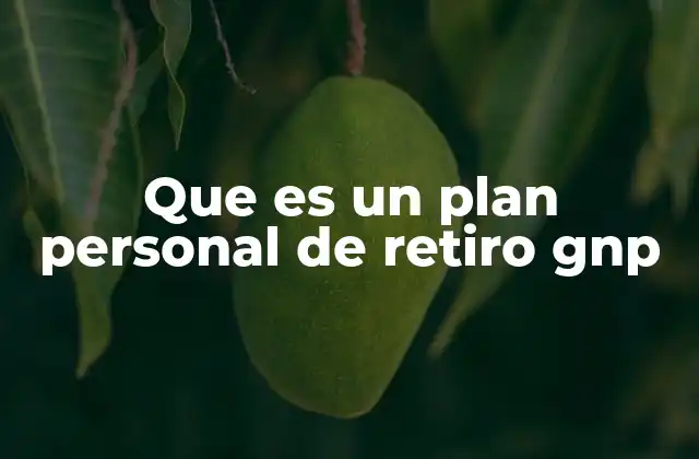 Que es un Plan Personal de Retiro Gnp