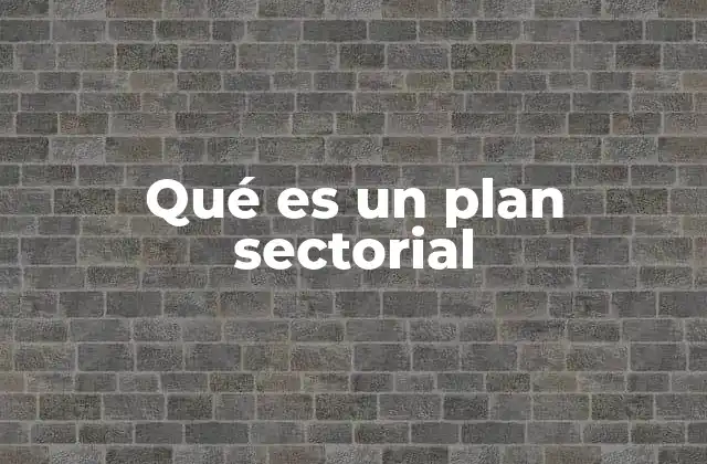 Qué es un Plan Sectorial