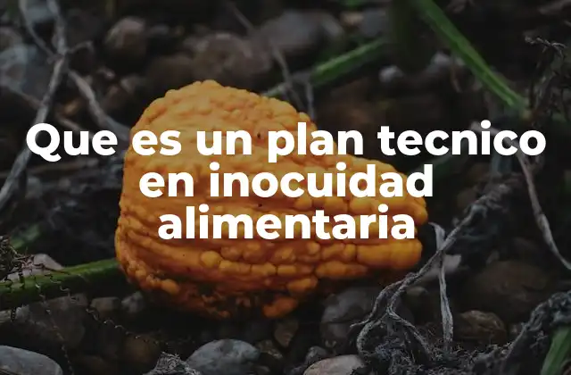 Que es un Plan Tecnico en Inocuidad Alimentaria