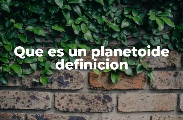 Que es un Planetoide Definicion
