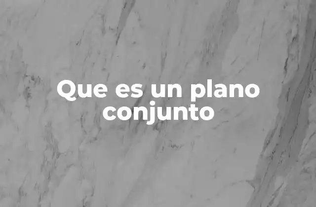 Que es un Plano Conjunto