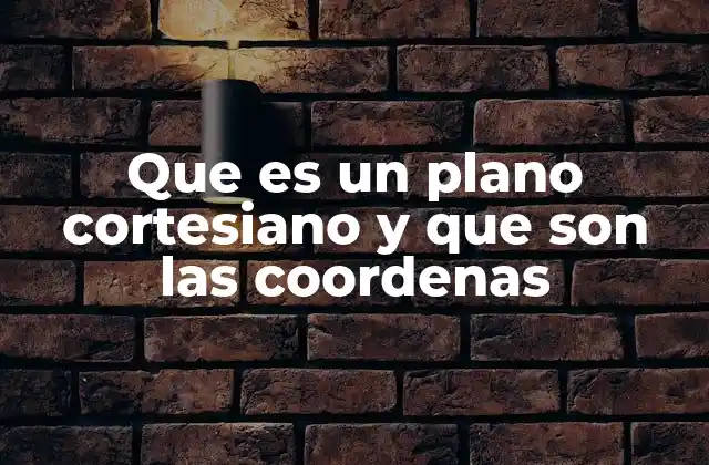 Que es un Plano Cortesiano y que Son las Coordenas