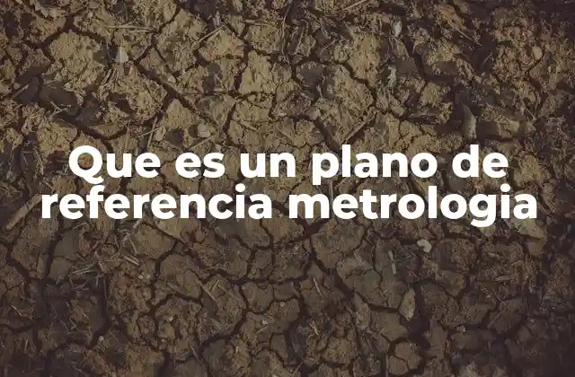 Que es un Plano de Referencia Metrologia