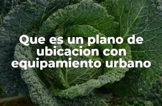 Que es un Plano de Ubicacion con Equipamiento Urbano