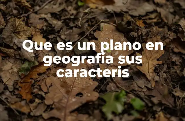 Que es un Plano en Geografia Sus Caracteris