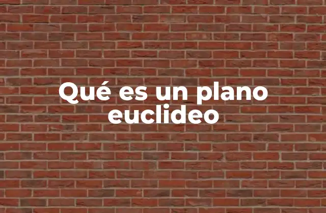 Qué es un Plano Euclideo