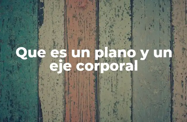 Que es un Plano y un Eje Corporal