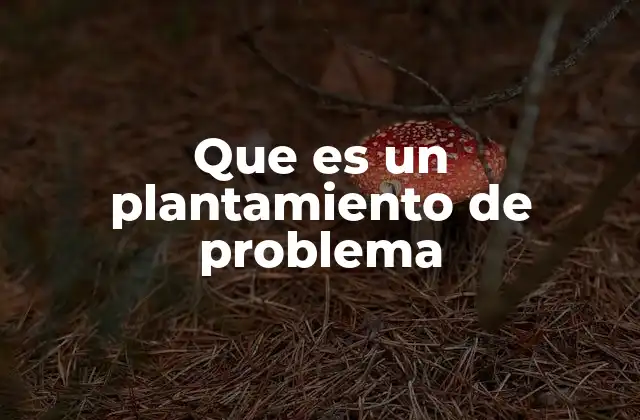 Que es un Plantamiento de Problema