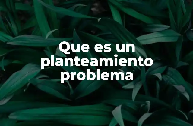 Que es un Planteamiento Problema