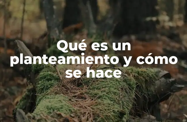 Qué es un Planteamiento y Cómo Se Hace