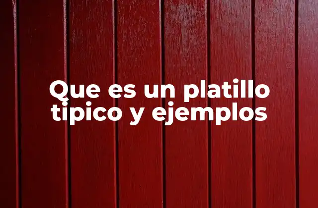 Que es un Platillo Tipico y Ejemplos