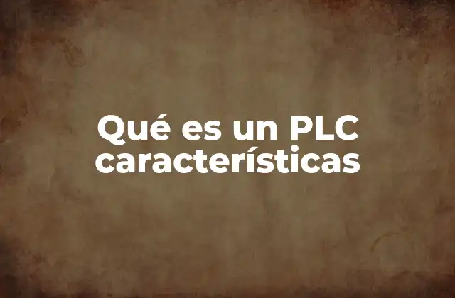 Qué es un Plc Características