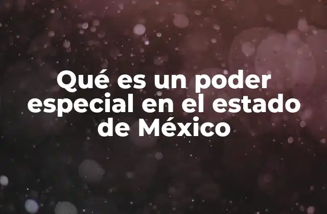 Qué es un Poder Especial en el Estado de México
