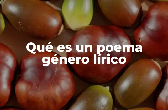 Qué es un Poema Género Lírico