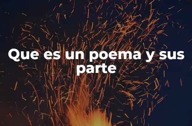 Que es un Poema y Sus Parte