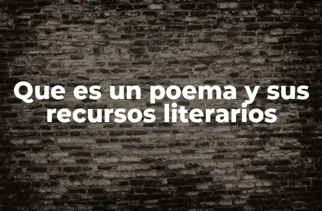 Que es un Poema y Sus Recursos Literarios