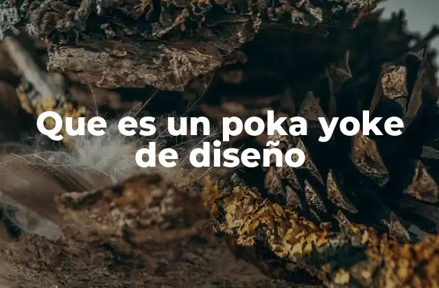 Que es un Poka Yoke de Diseño