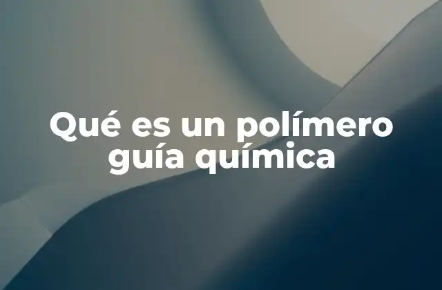 Qué es un Polímero Guía Química