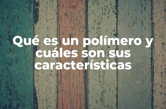 Qué es un Polímero y Cuáles Son Sus Características