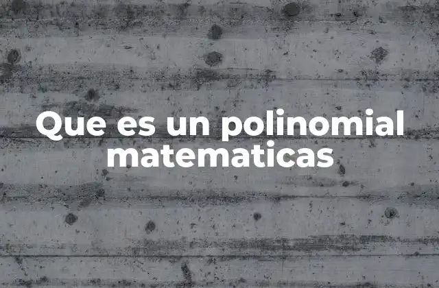 Que es un Polinomial Matematicas