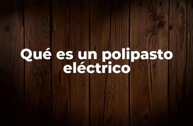 Qué es un Polipasto Eléctrico