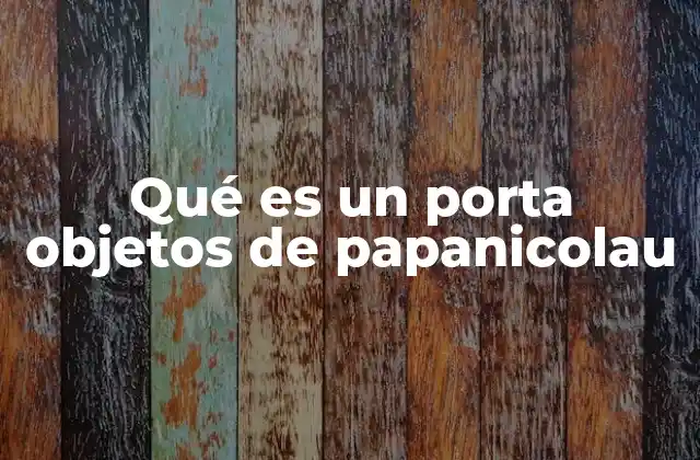 Qué es un Porta Objetos de Papanicolau