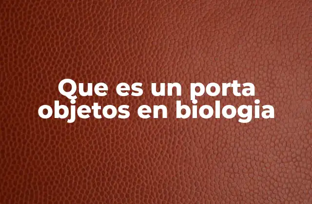 Que es un Porta Objetos en Biologia