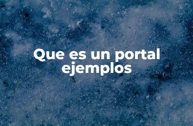 Que es un Portal Ejemplos