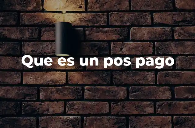 Que es un Pos Pago