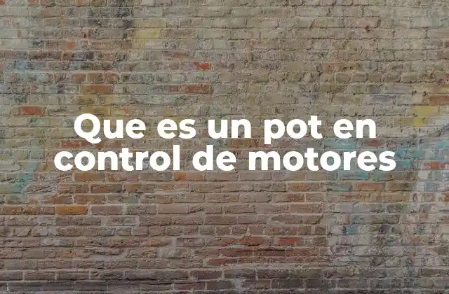 Que es un Pot en Control de Motores