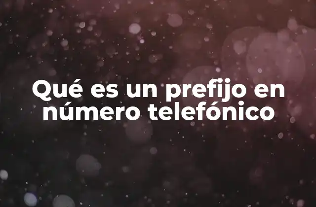 Qué es un Prefijo en Número Telefónico