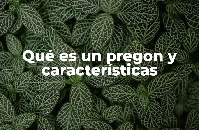 Qué es un Pregon y Características