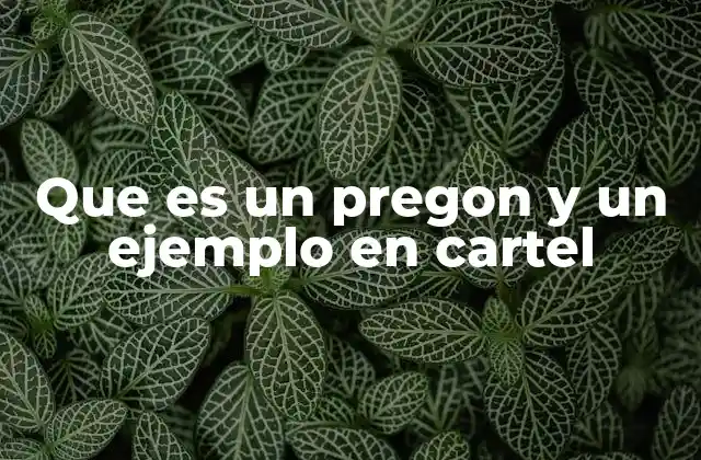 Que es un Pregon y un Ejemplo en Cartel