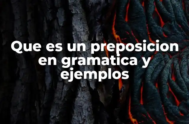 Que es un Preposicion en Gramatica y Ejemplos