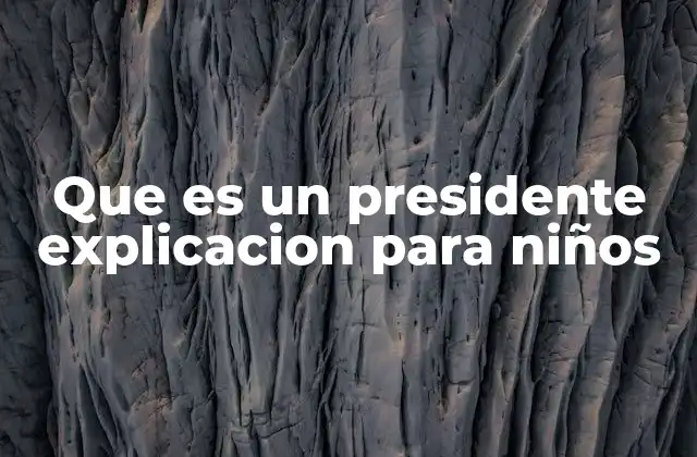 Que es un Presidente Explicacion para Niños
