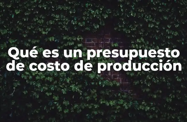 Qué es un Presupuesto de Costo de Producción