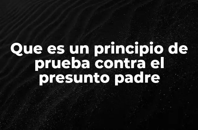 Que es un Principio de Prueba contra el Presunto Padre